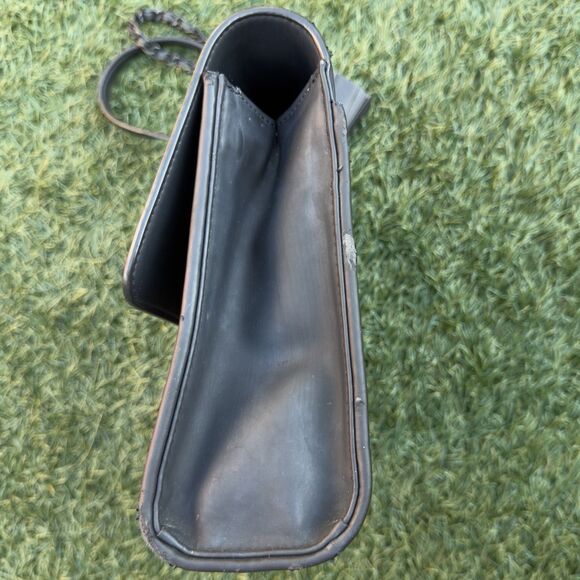 Tory Burch Fleming Matte Black Quilted Leather Shoulder Crossbody Bag Tassel - Picture 10 of 11